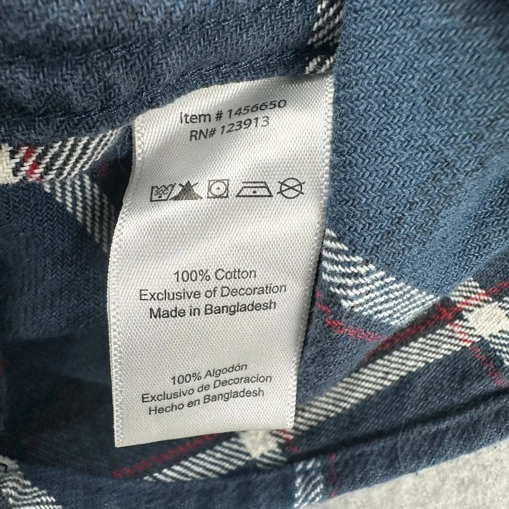Jachs Heritage Flannel Shirt Mens M Plaid Blue Red White 100% Cotton Heavyweight